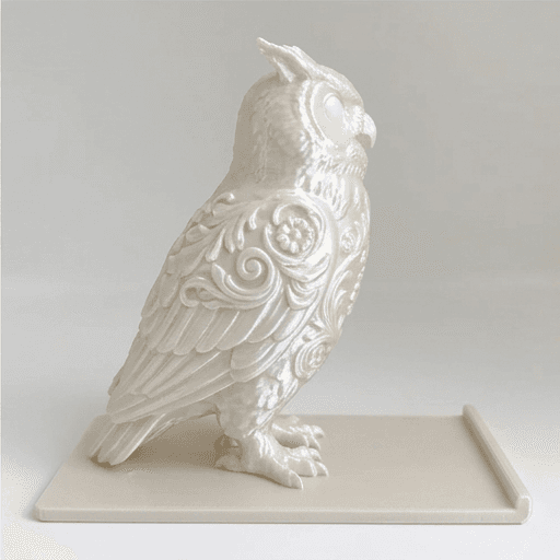 ベンガルワシミミズクのルネサンス肖像画スマホスタンド(シルクホワイト) 4