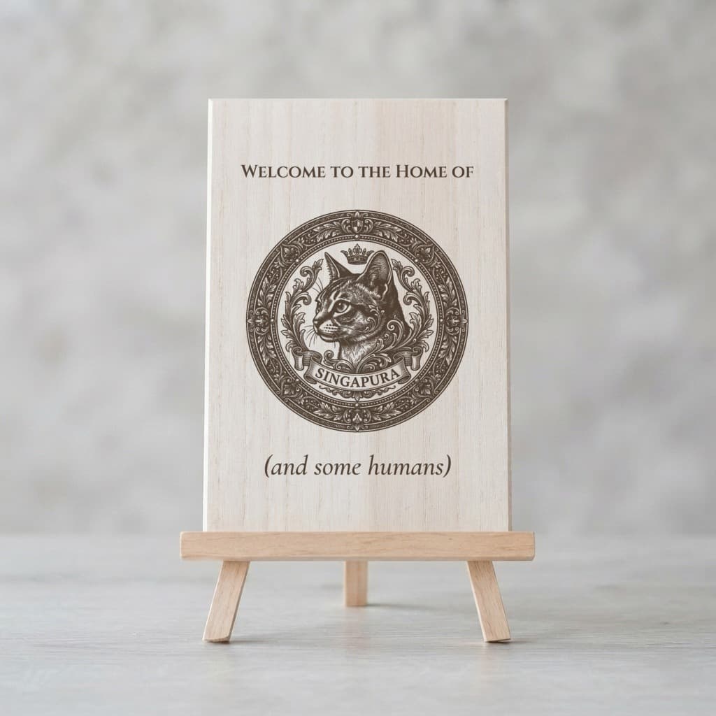 Singapura Renaissance Portrait Wooden Welcome Board