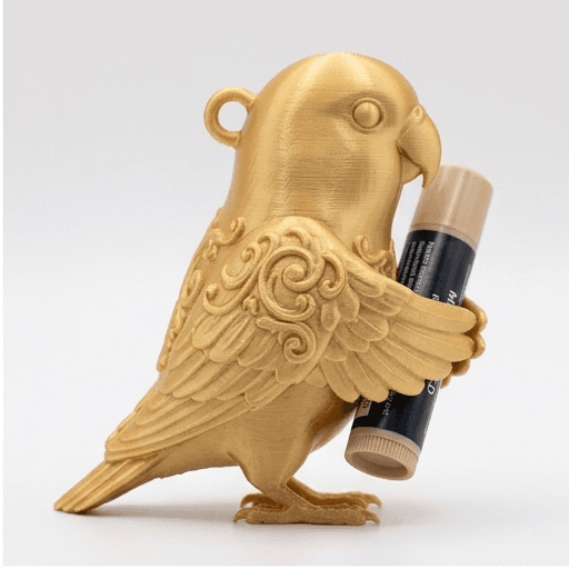 コザクラインコのルネサンス肖像画リップケース(シルクゴールド) 2