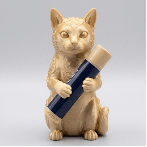 猫のルネサンス肖像画リップケース(シルクゴールド)