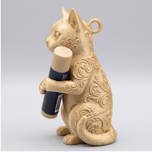 猫のルネサンス肖像画リップケース(シルクゴールド) 2