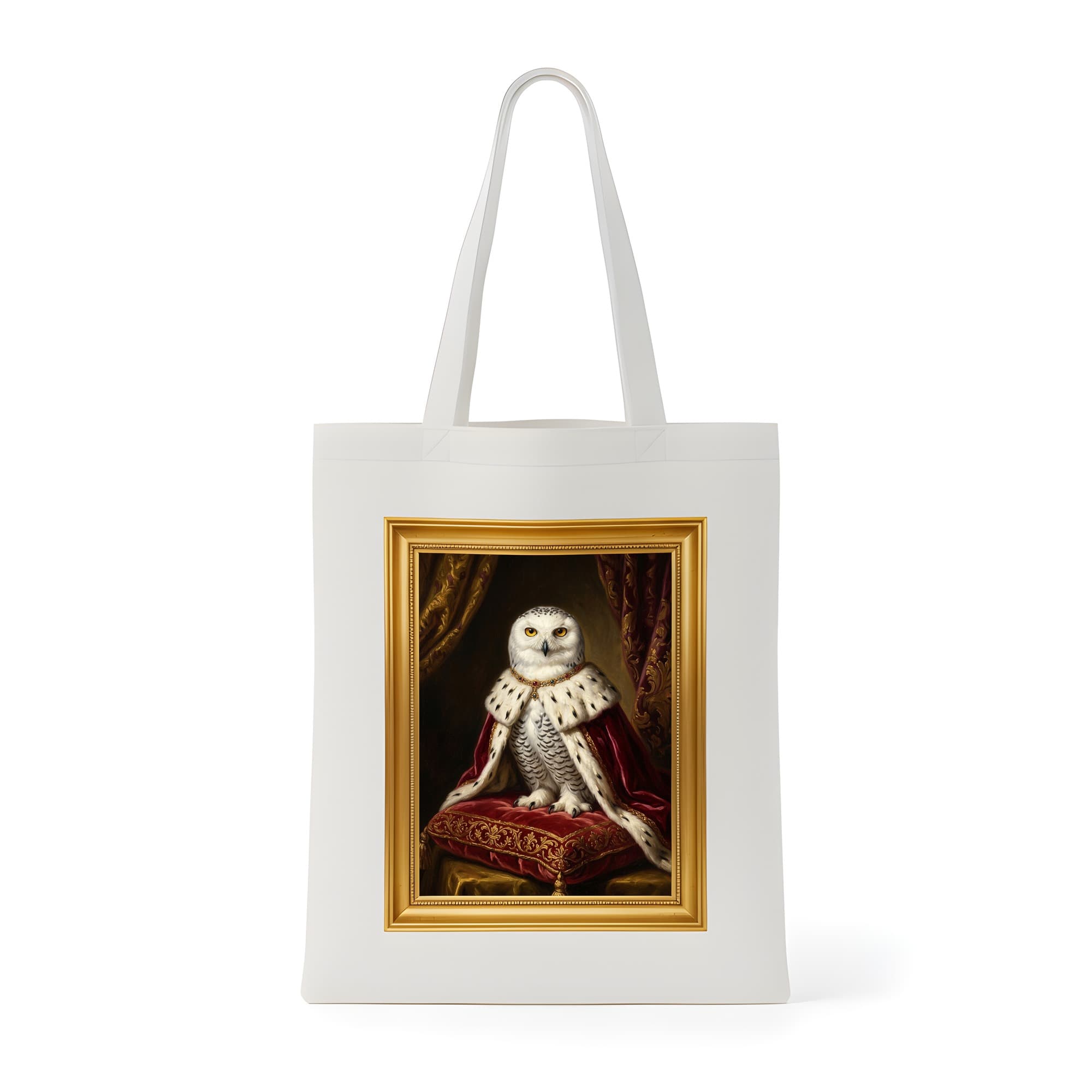 Snowy owl Renaissance Portrait Tote Bag (Color Print, Framed Design)