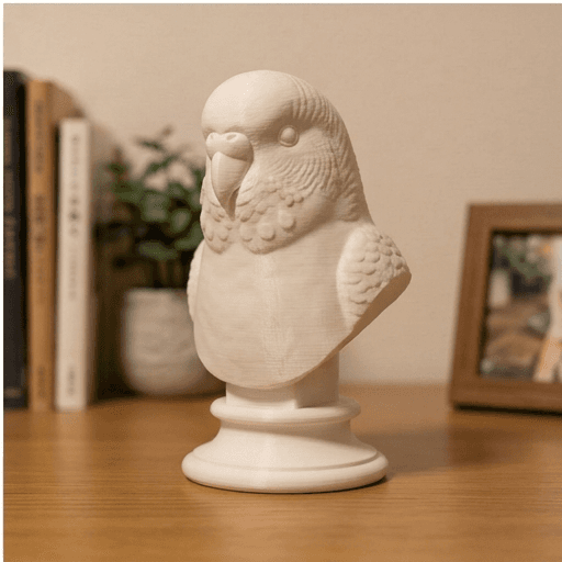 Budgerigar Renaissance Portrait Bust Sculpture