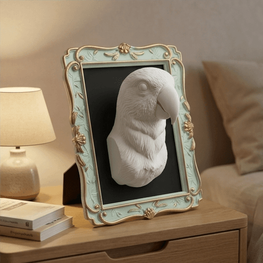 オオハナインコのルネサンス肖像画壁掛けレリーフ