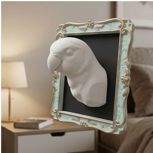 コザクラインコのルネサンス肖像画壁掛けレリーフ