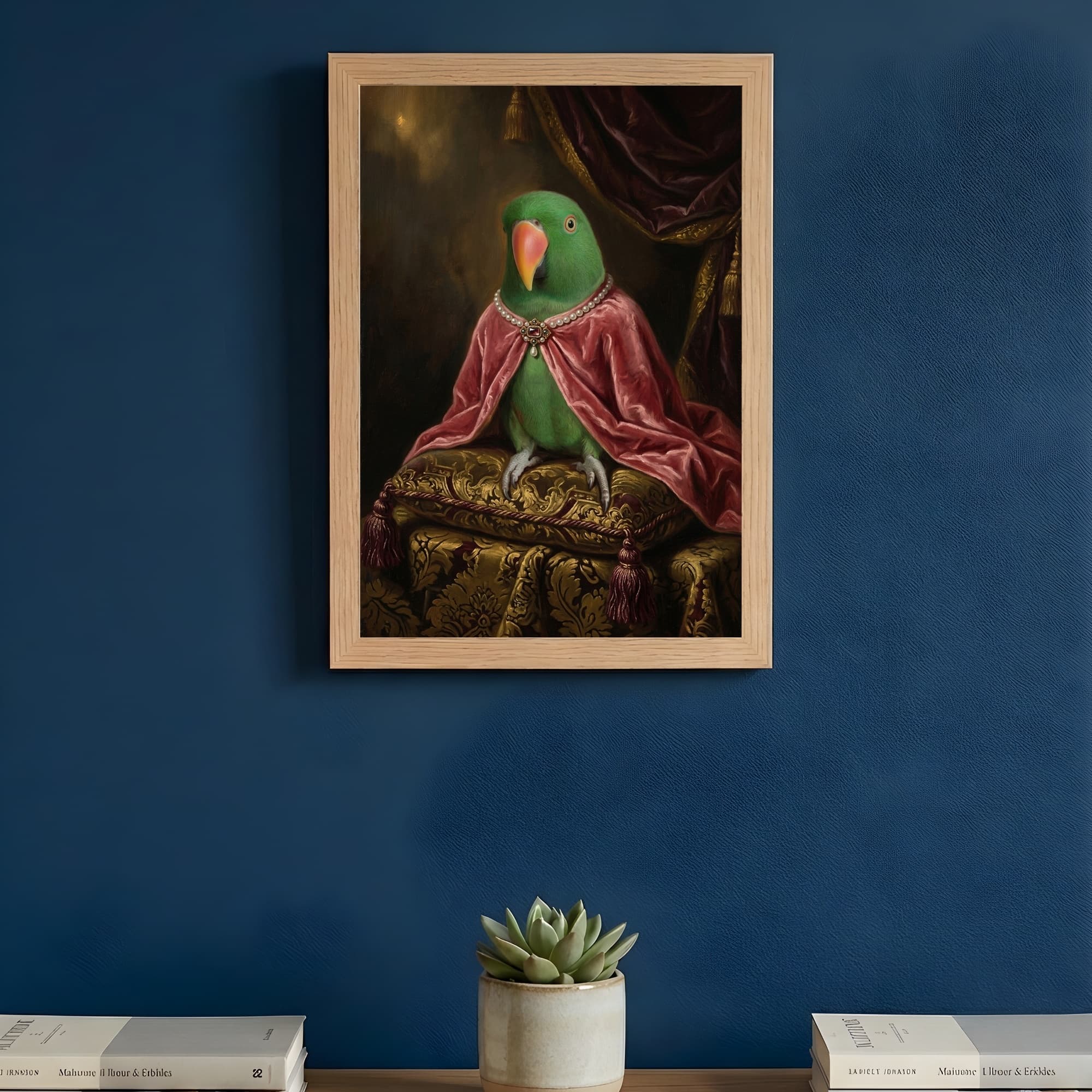 Eclectus Parrot Renaissance Portrait Framed Art Print (A4) 3