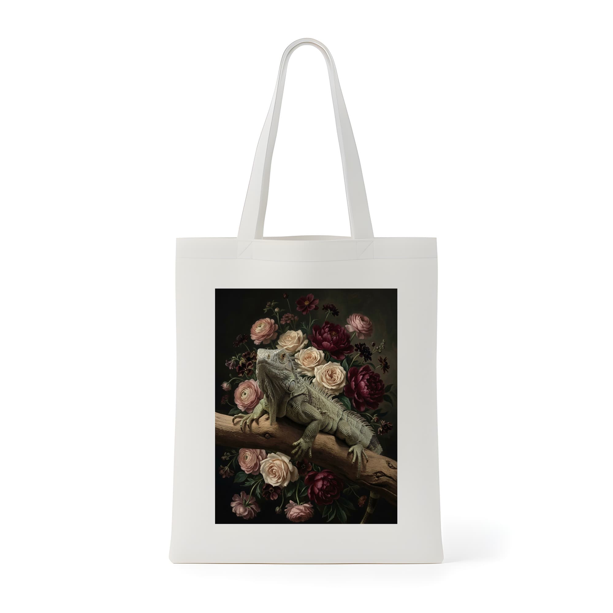 トゲオイグアナの花の油絵風アート花柄トートバッグ