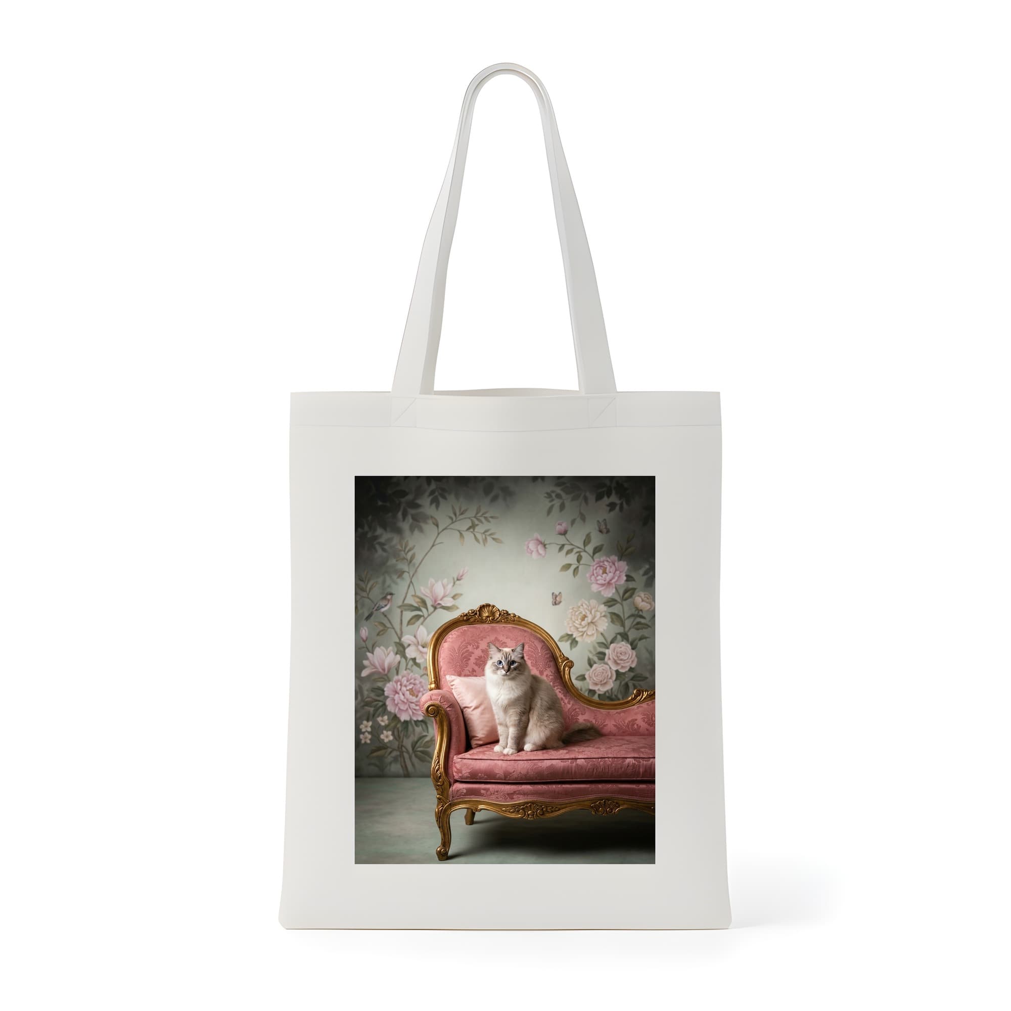 Ragdoll Shabby Pink Oil-Painting Rococo Tote Bag