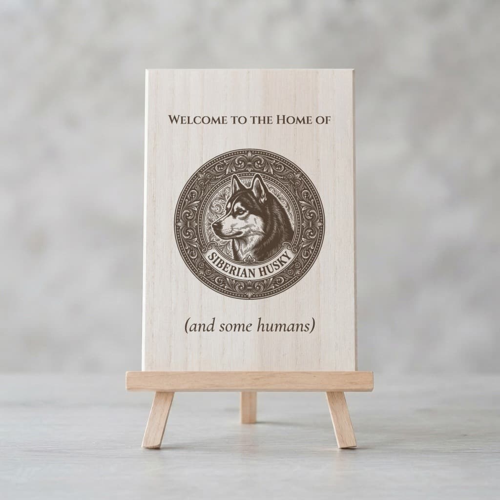 Siberian husky Renaissance Portrait Wooden Welcome Board