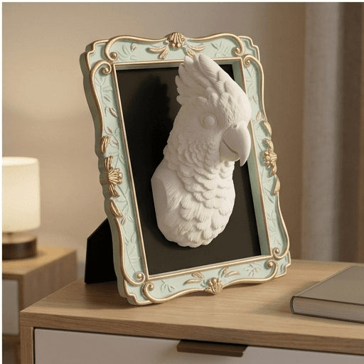 Umbrella Cockatoo Renaissance Portrait Wall Relief