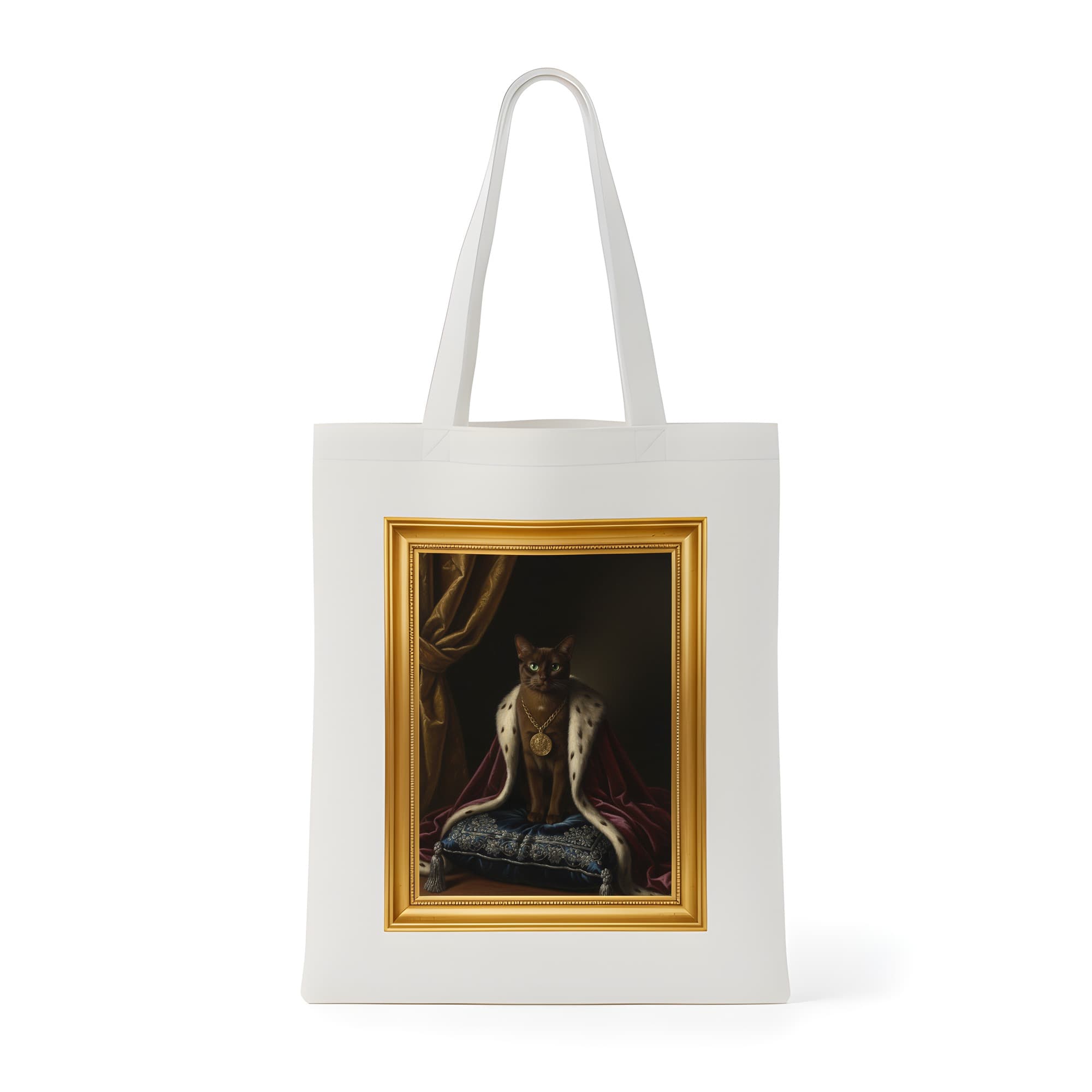 Burmese Renaissance Portrait Tote Bag (Color Print, Framed Design)