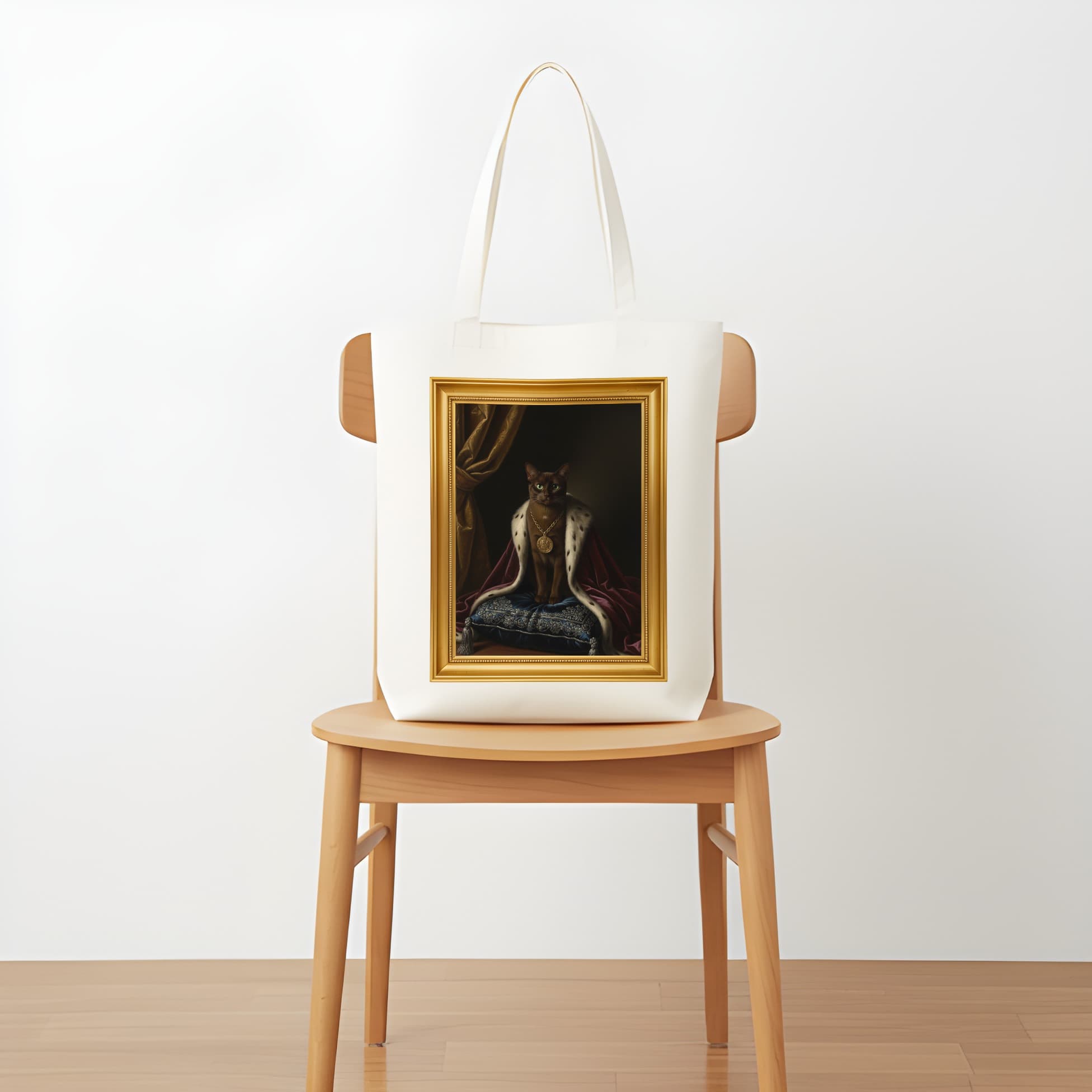 Burmese Renaissance Portrait Tote Bag (Color Print, Framed Design) 5