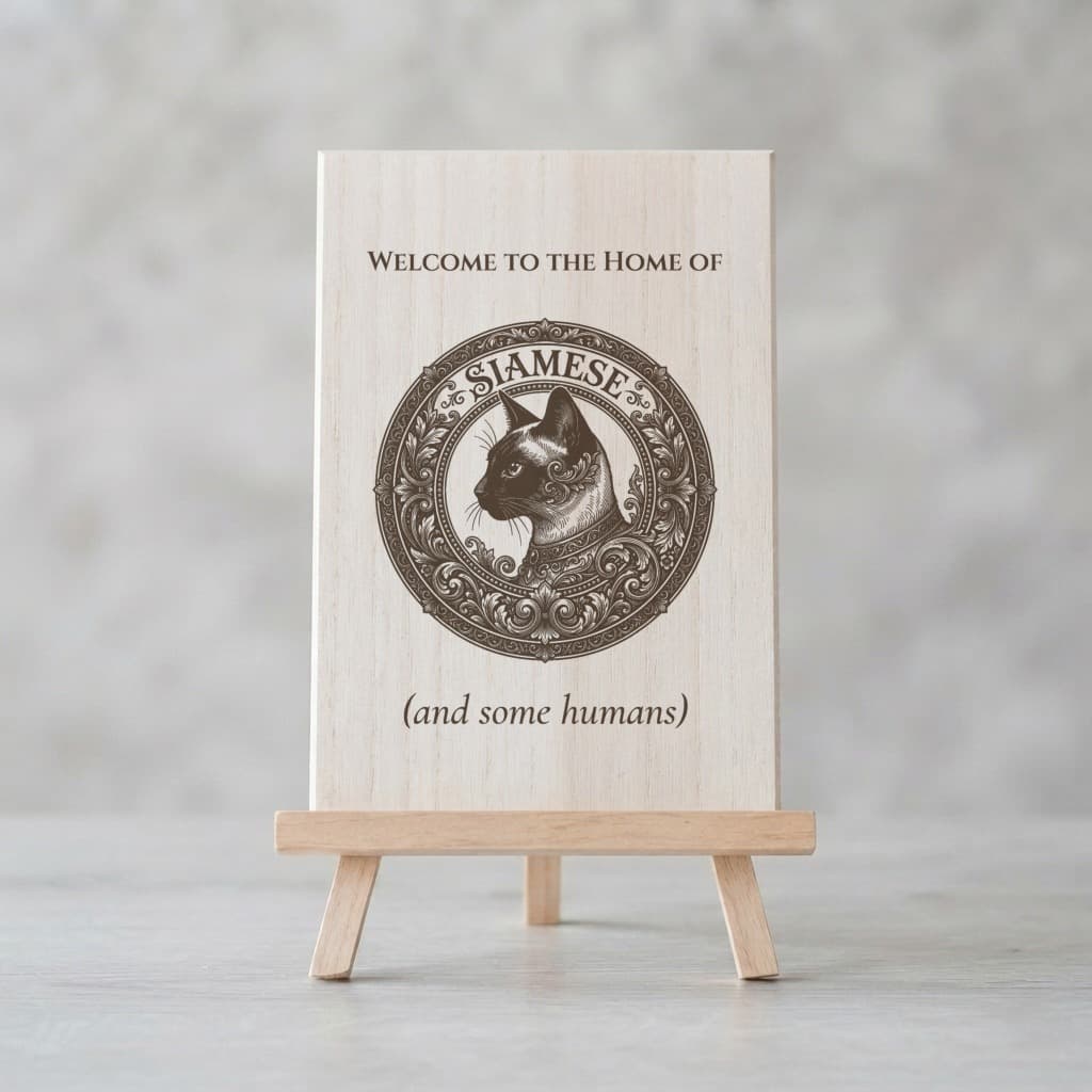 Siamese Renaissance Portrait Wooden Welcome Board