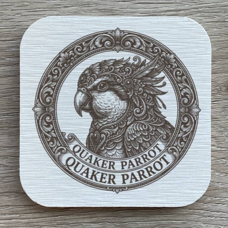 オキナインコのルネサンス肖像画コースターセット