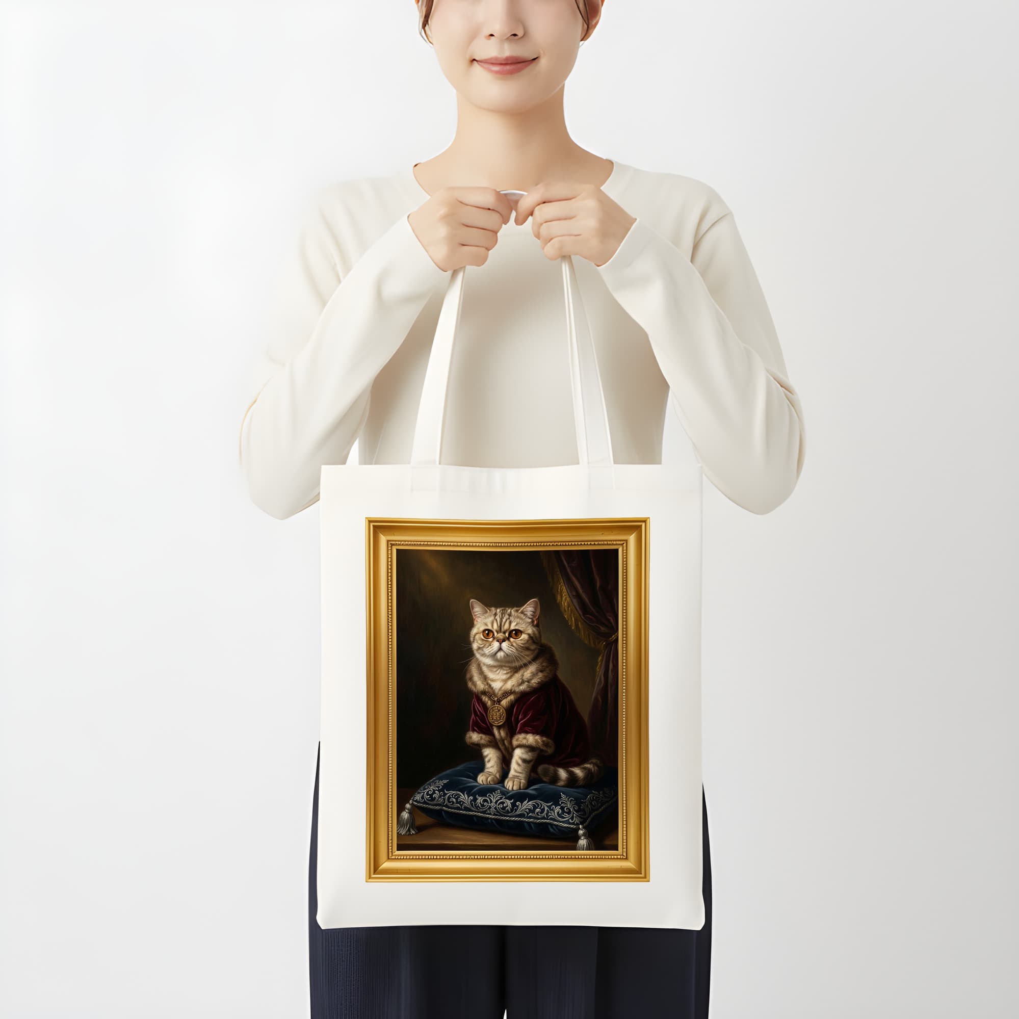 エキゾチックショートヘアのルネサンス肖像画トートバッグ 3