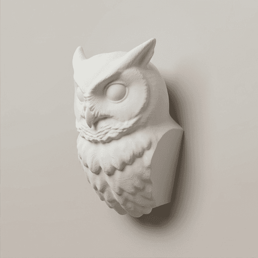 コノハズクのルネサンス肖像画壁掛けレリーフ 2