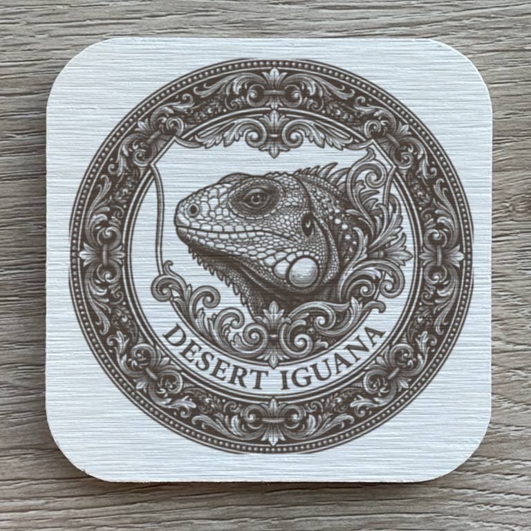 Desert Iguana Renaissance Portrait Coaster Set