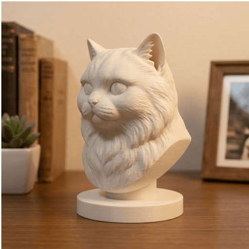 Chinchilla Persian Renaissance Portrait Bust Sculpture