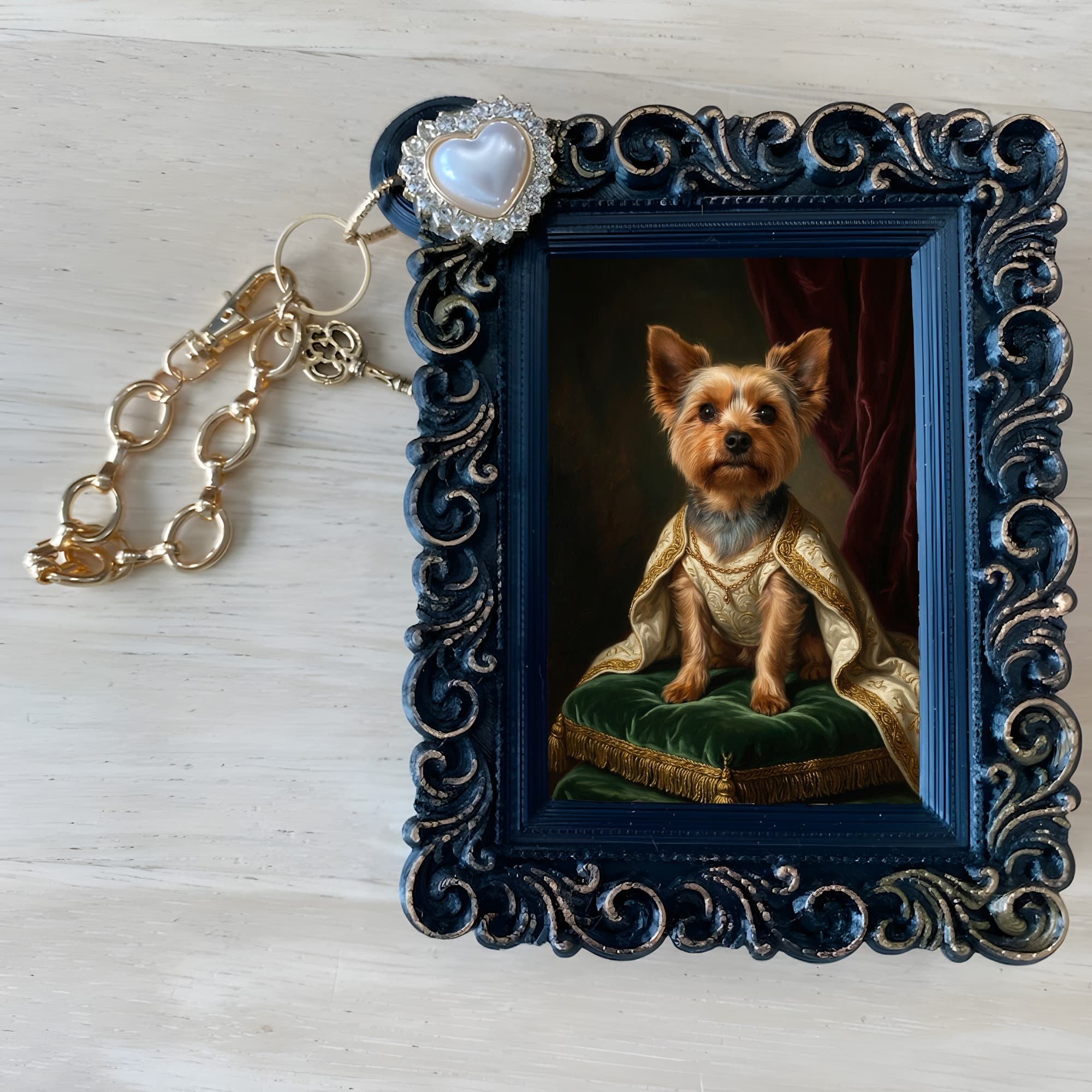 Yorkshire terrier Renaissance Portrait Bag Charm (Black) 4