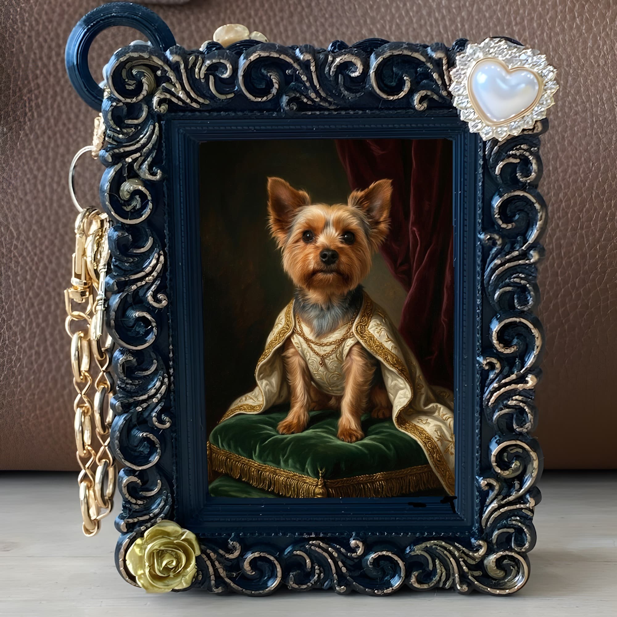 Yorkshire terrier Renaissance Portrait Bag Charm (Black) 5