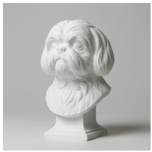 Shih Tzu Renaissance Portrait Bust Sculpture 3