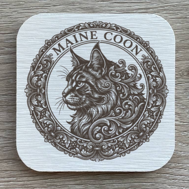 Maine Coon Renaissance Portrait Coaster Set