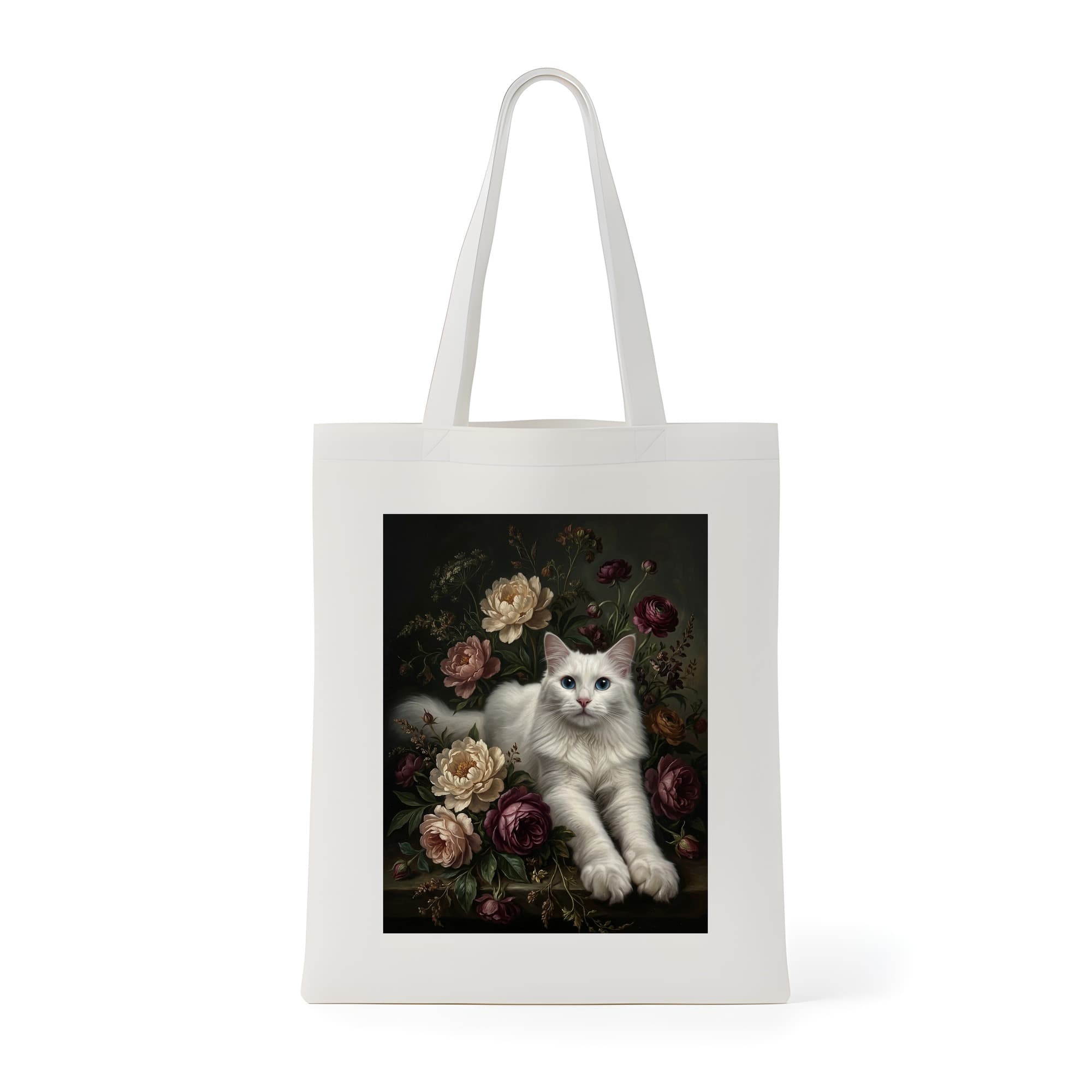 Turkish Angora Floral Oil-Painting Floral Tote Bag