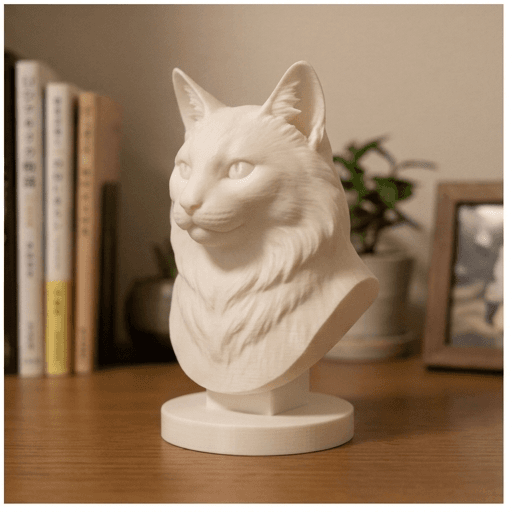 Norwegian Forest cat Renaissance Portrait Bust Sculpture