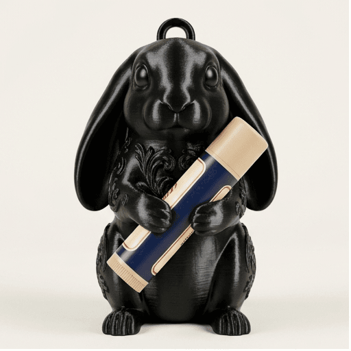 English Lop Renaissance Portrait Lip Balm Case (Silky Black)