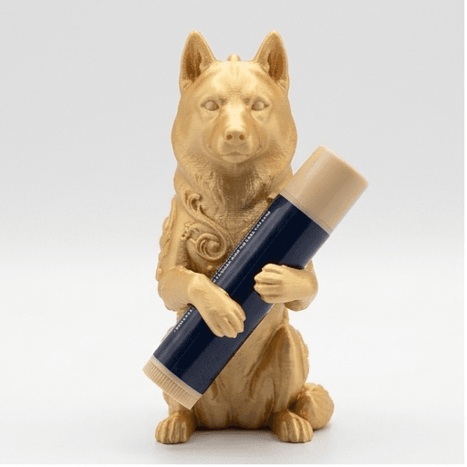 Siberian husky Renaissance Portrait Lip Balm Case (Silky Gold)