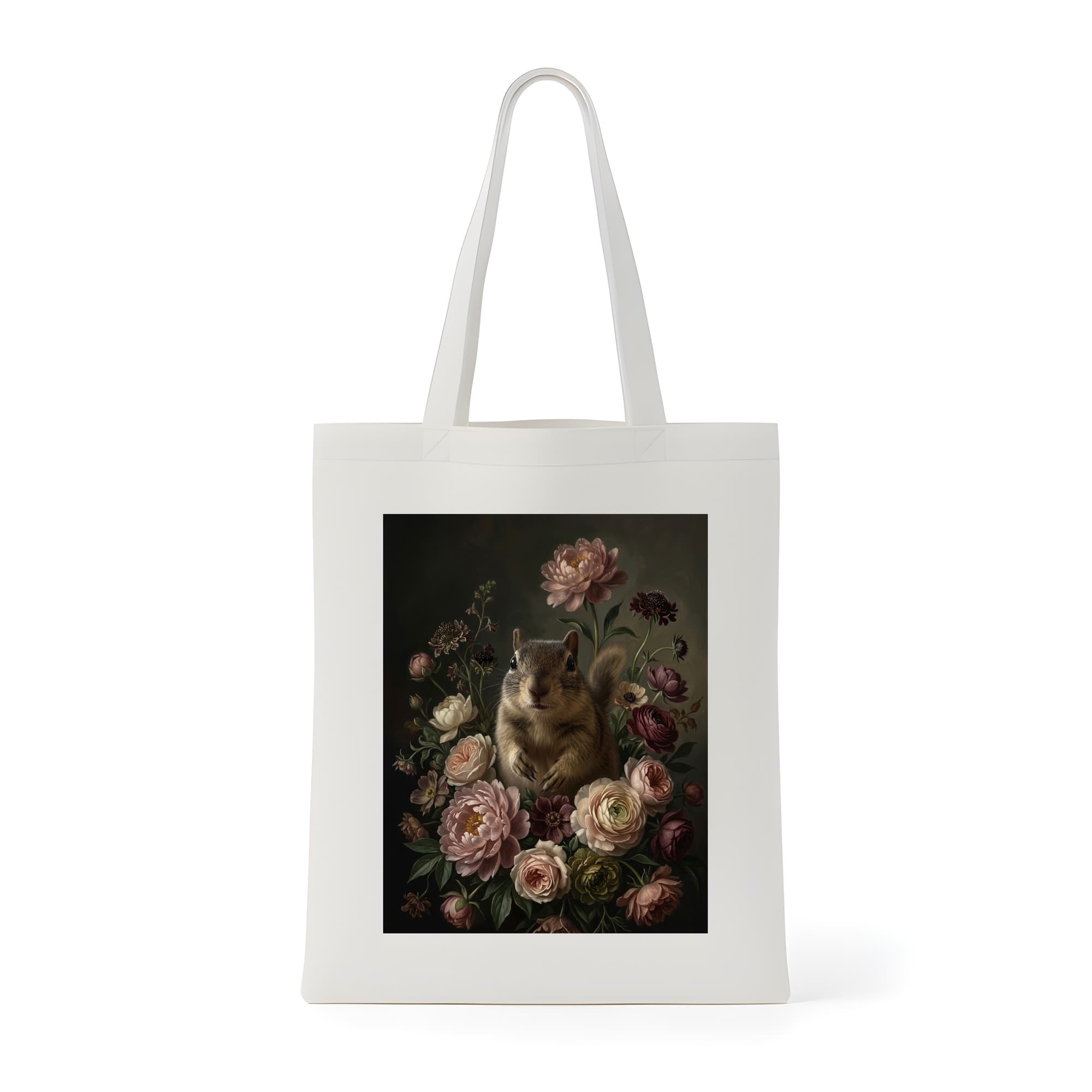 リチャードソンジリスの花の油絵風アート花柄トートバッグ