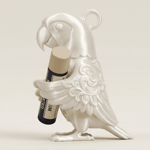 Scarlet Macaw Renaissance Portrait Lip Balm Case (Pearl White) 2