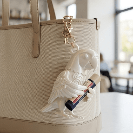 Scarlet Macaw Renaissance Portrait Lip Balm Case (Pearl White) 4