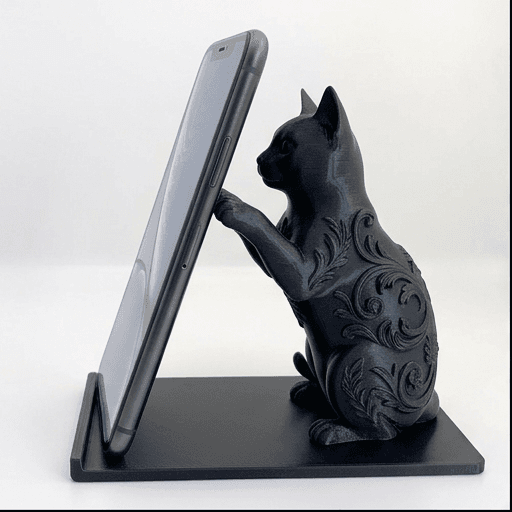 トンキニーズのルネサンス肖像画スマホスタンド(シルクブラック)
