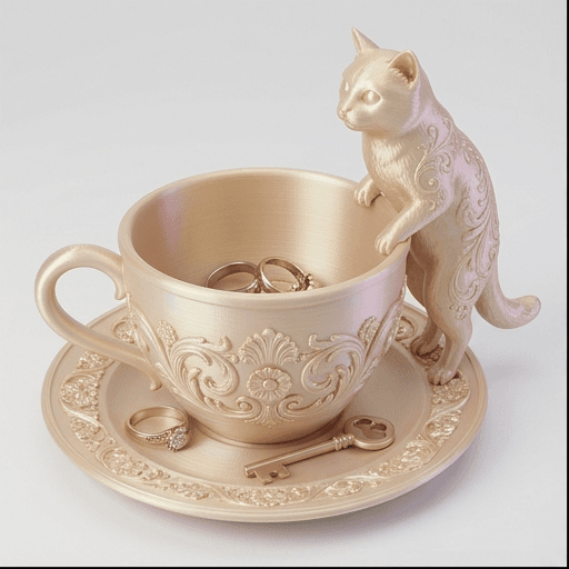Birman Renaissance Portrait Trinket Tray (Silky Gold)