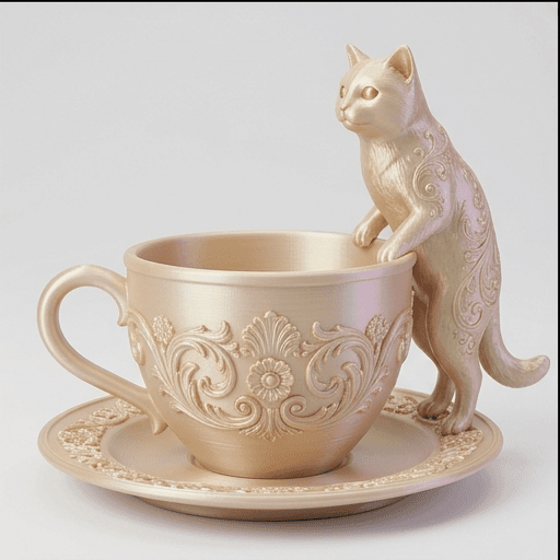 Birman Renaissance Portrait Trinket Tray (Silky Gold) 3