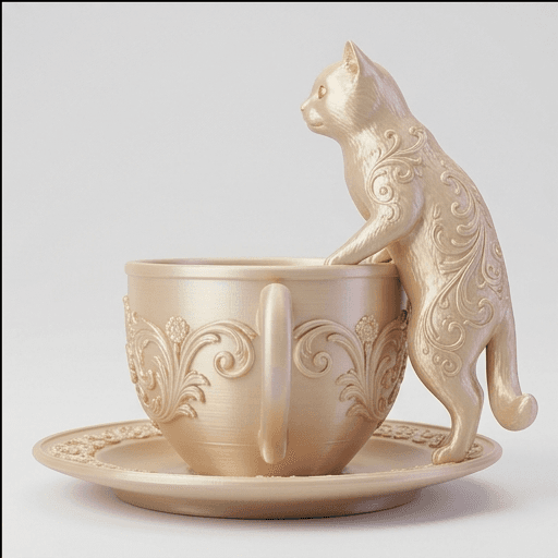 Birman Renaissance Portrait Trinket Tray (Silky Gold) 4