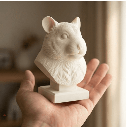 Fancy hamster Renaissance Portrait Bust Sculpture 2