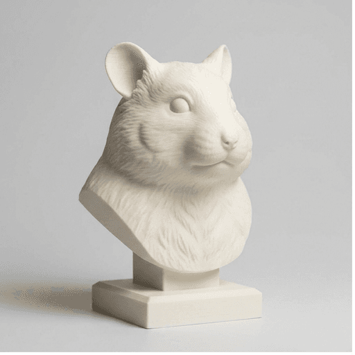 Fancy hamster Renaissance Portrait Bust Sculpture 3