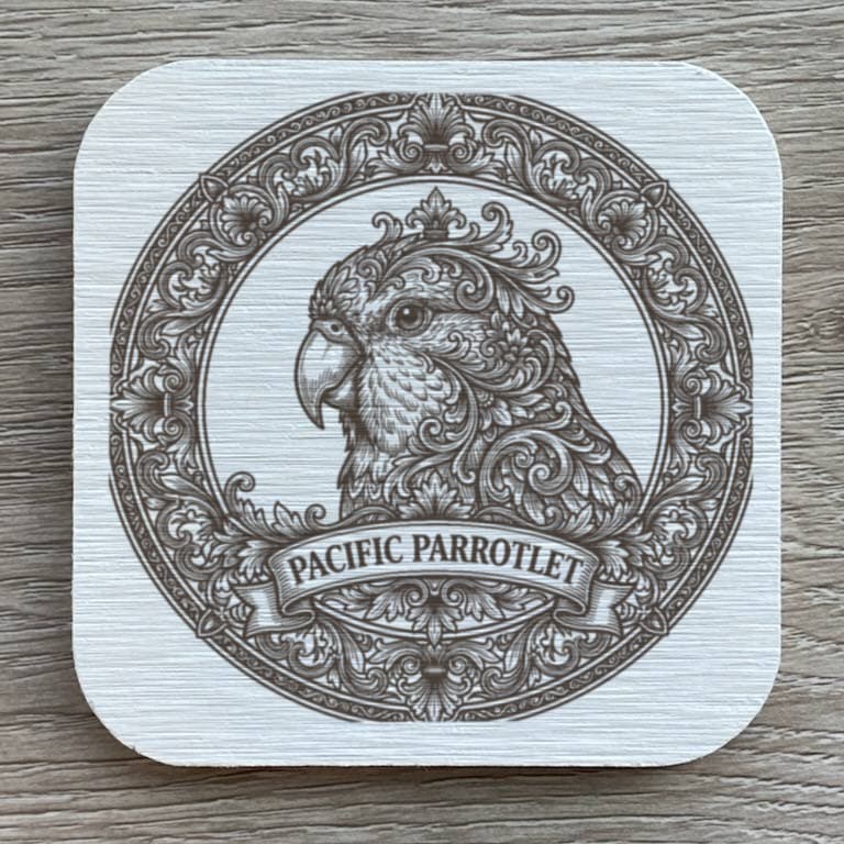 Pacific Parrotlet Renaissance Portrait Coaster Set