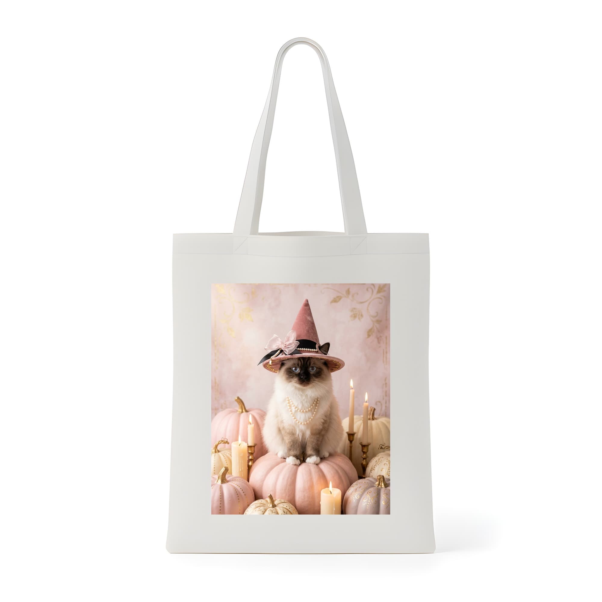 Himalayan Pumpkin & Candlelight Oil-Painting Halloween Tote Bag