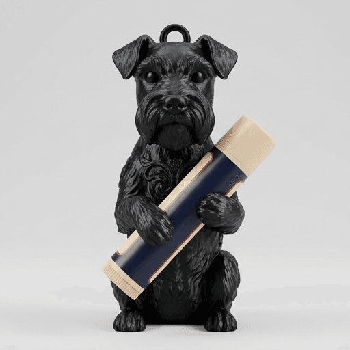 miniature schnauzer Renaissance Portrait Lip Balm Case (Silky Black)