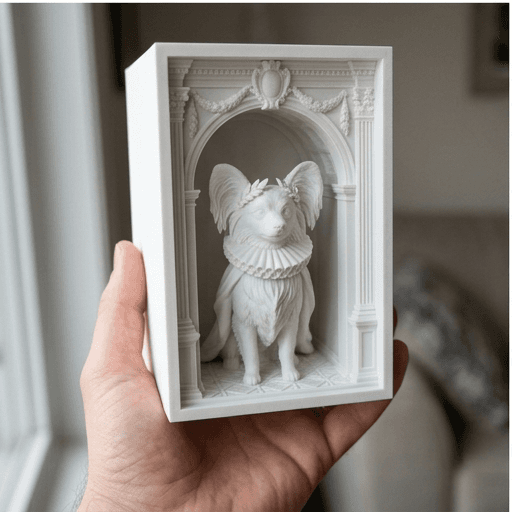 papillon Renaissance Portrait Booknook Diorama 3