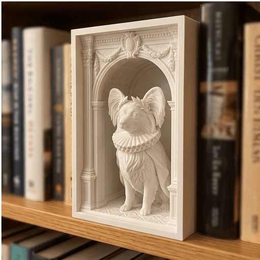 papillon Renaissance Portrait Booknook Diorama 4