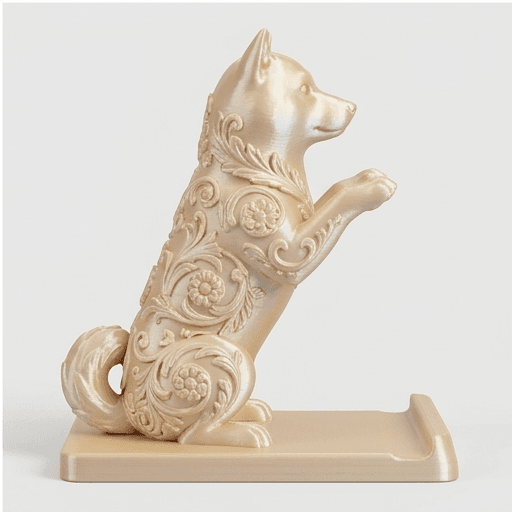 柴犬のルネサンス肖像画スマホスタンド(シルクゴールド) 4