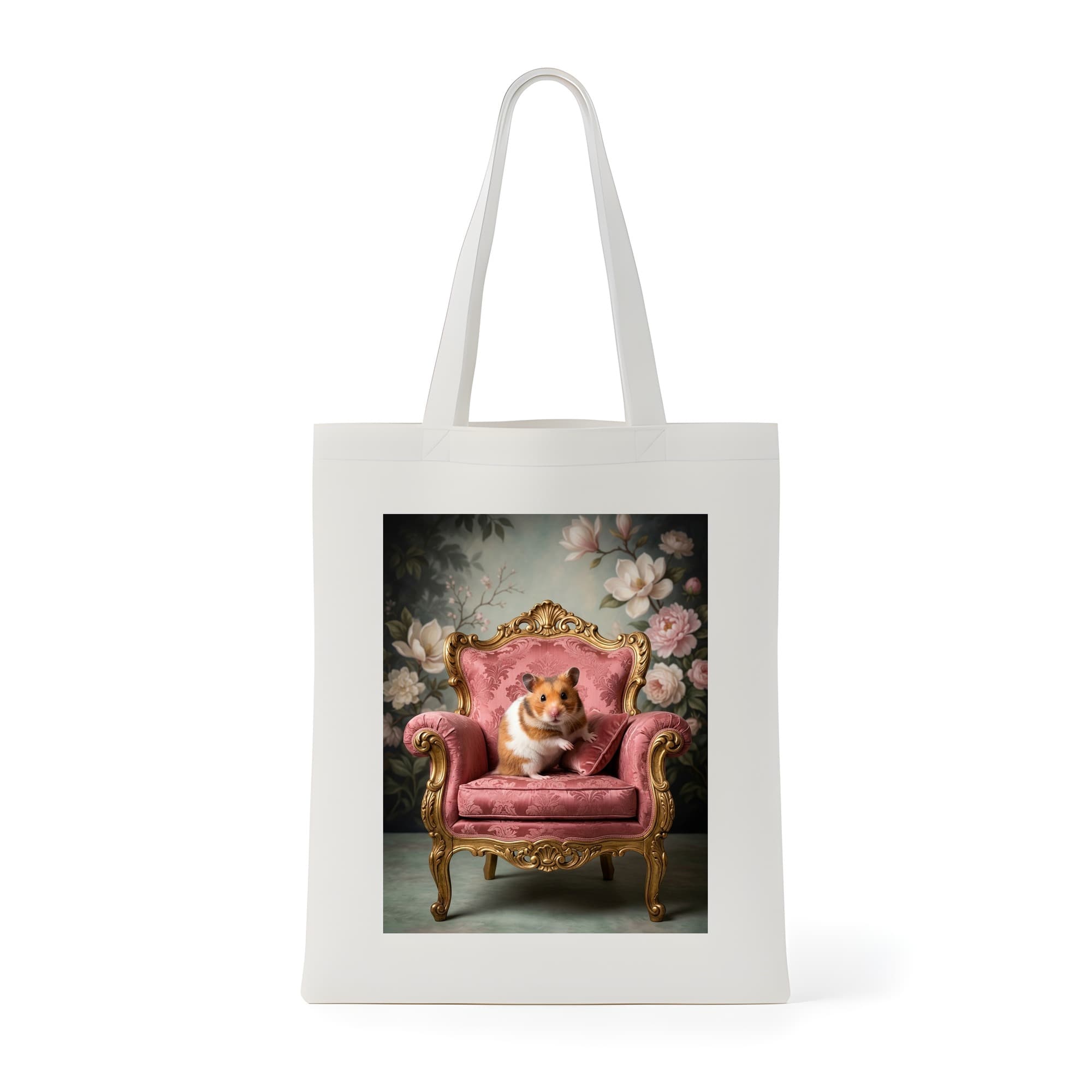 Fancy hamster Shabby Pink Oil-Painting Rococo Tote Bag