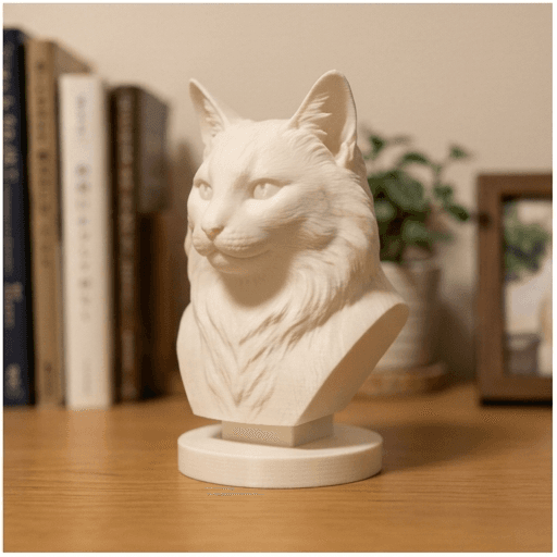 Norwegian Forest cat Renaissance Portrait Bust Sculpture