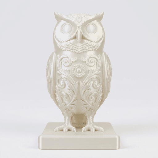 コノハズクのルネサンス肖像画スマホスタンド(シルクホワイト) 3