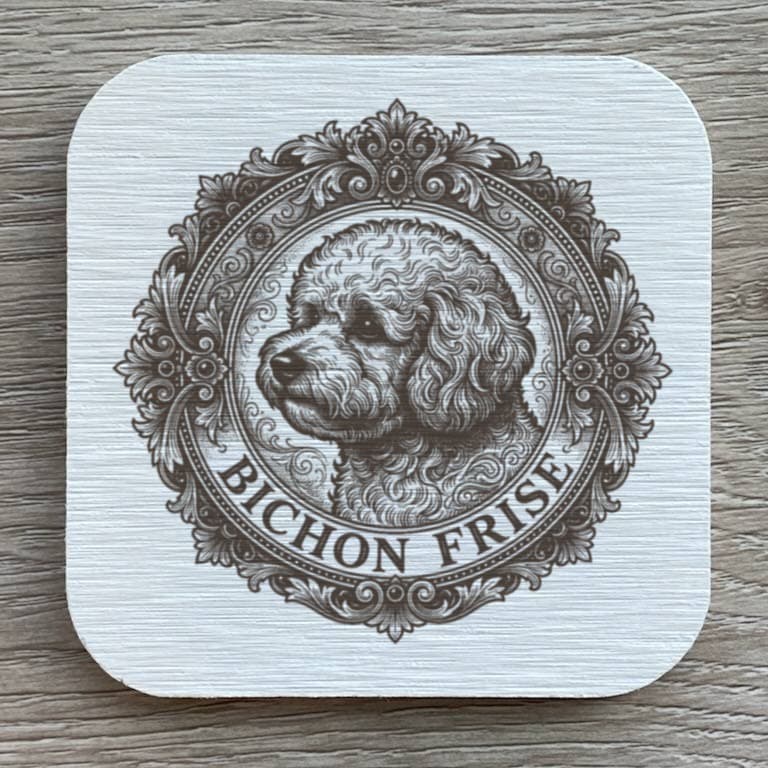 bichon frise Renaissance Portrait Coaster Set