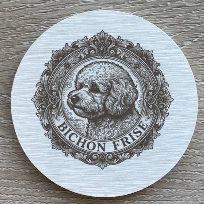 bichon frise Renaissance Portrait Coaster Set 2